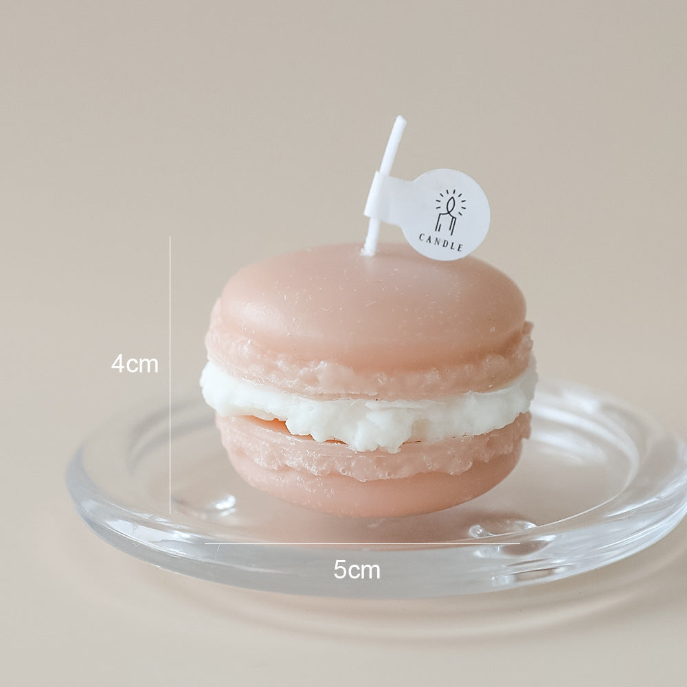 Bougie macaron pêche