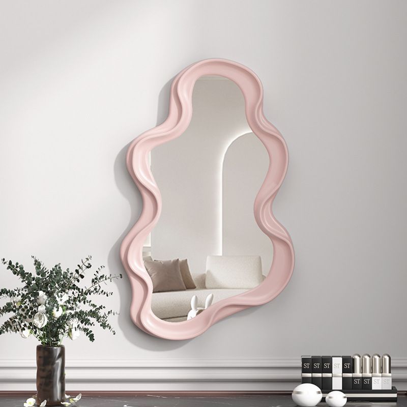 Miroir ondulé rose