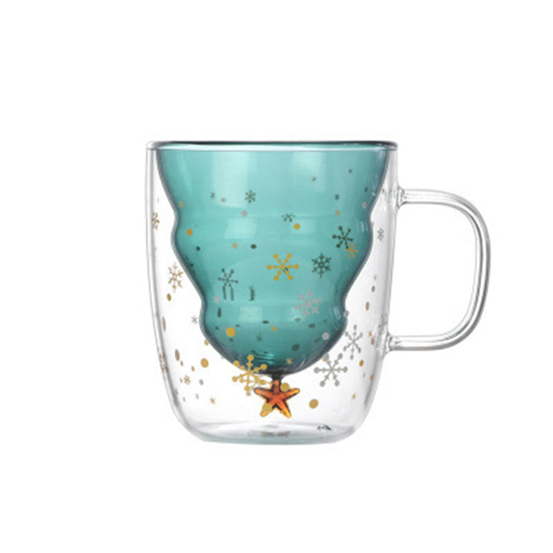 Tasse de noël en verre avec sapin intérieur