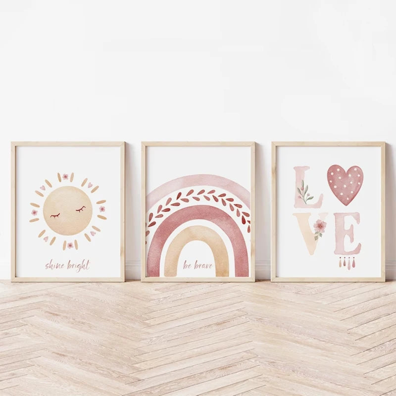 affiche arc en ciel bohème